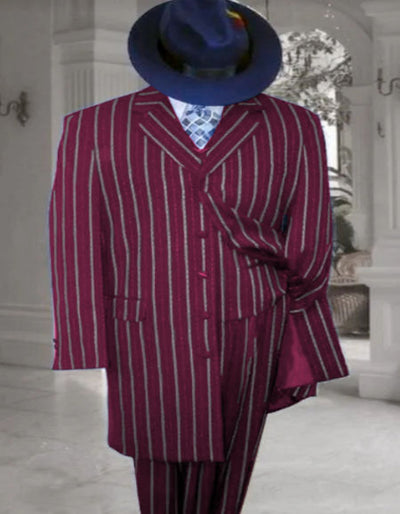 Burgundy Zoot Suit - 1920s Suit - Gangster Long Suit 1   - from alligatorwarehouse.com