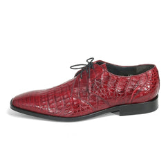 Los Altos Men's Burgundy Crocodile Shoes