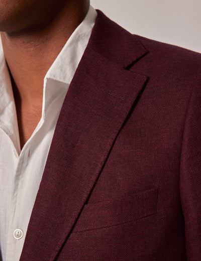 Mens Linen Suit For Beach Wedding - Summer Suit in Burgundy 3 V6-5271  - from alligatorwarehouse.com