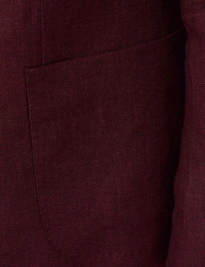 Mens Linen Suit For Beach Wedding - Summer Suit in Burgundy