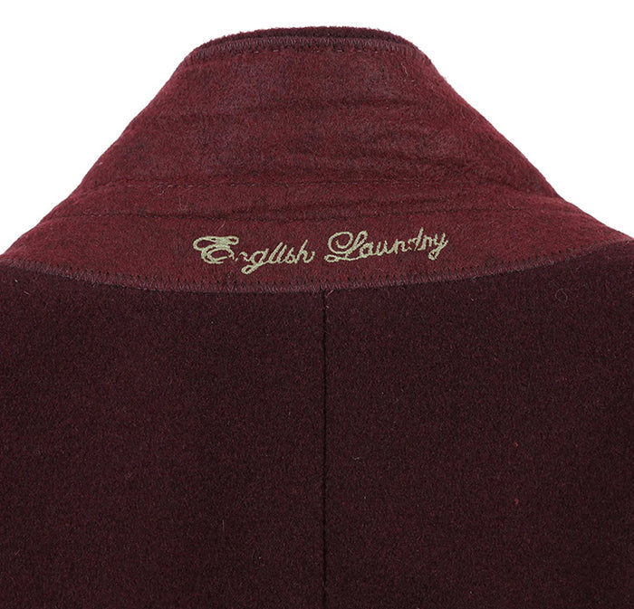 Burgundy Fall/Winter Essential Slim Fit Overcoat Wool Blend