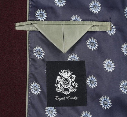 Burgundy Fall/Winter Essential Slim Fit Overcoat Wool Blend