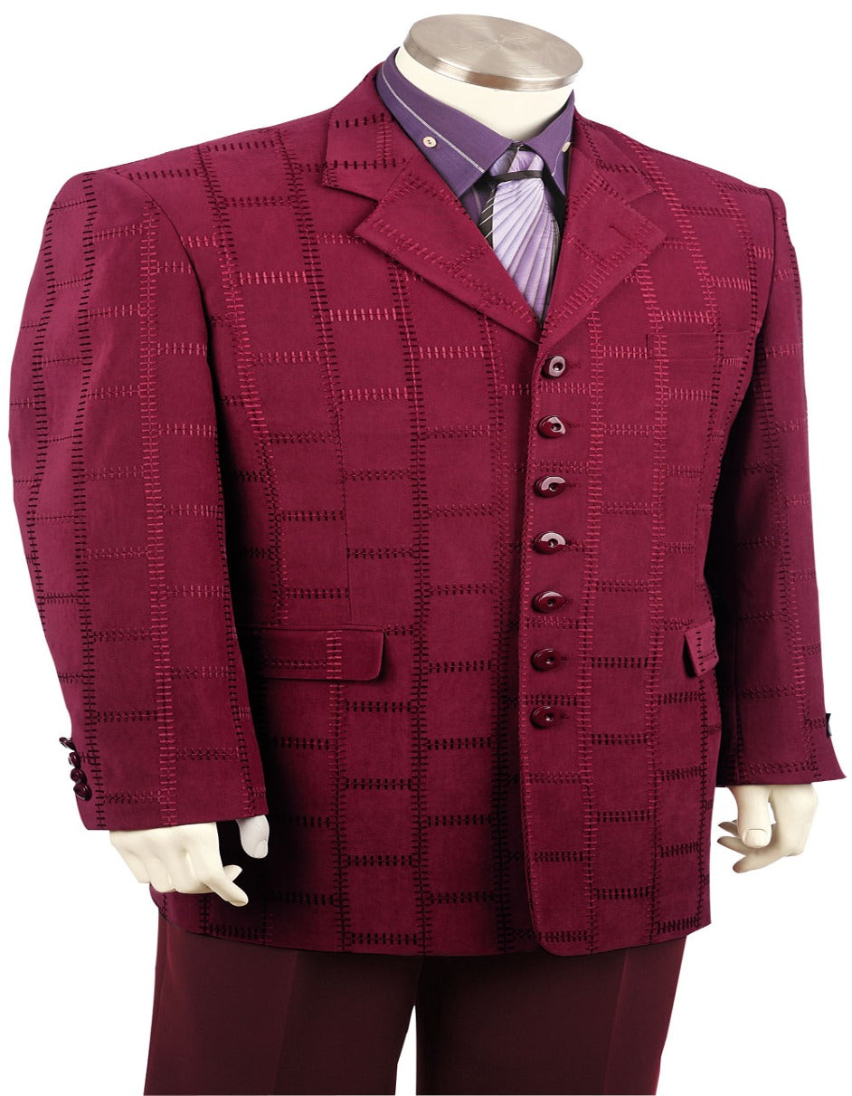 Burgundy Seven Button - Maroon Color Fashion suit 1 HN-3076  - from alligatorwarehouse.com