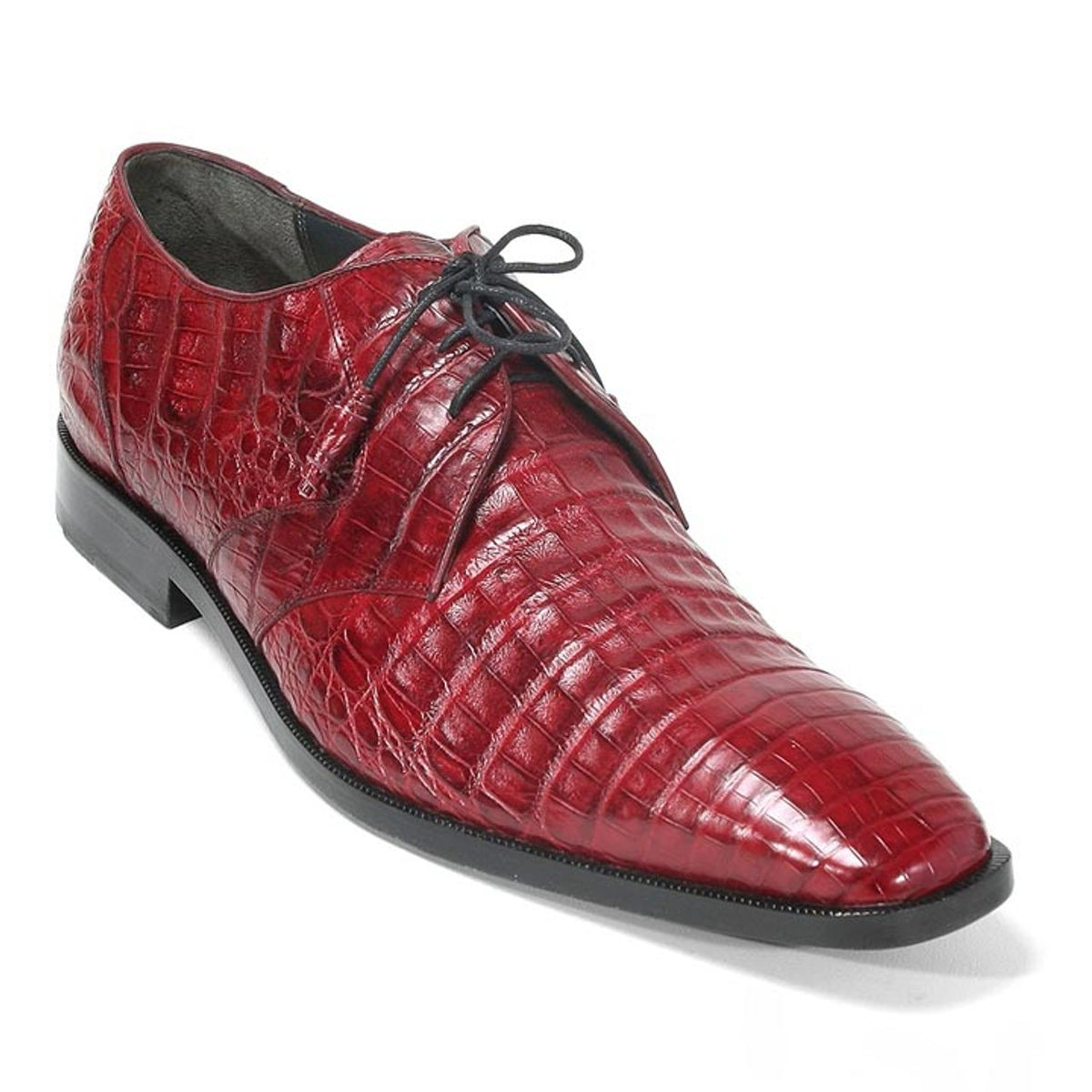 Los Altos Men's Burgundy Crocodile Shoes