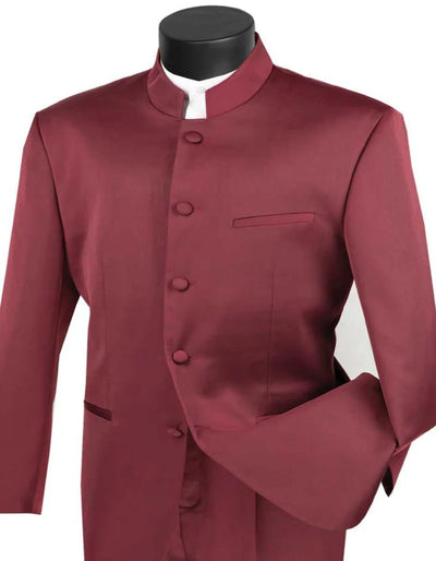 Mens Burgundy Prom Tuxedo - Maroon Wedding Dinner Mandarin Suit 1   - from alligatorwarehouse.com