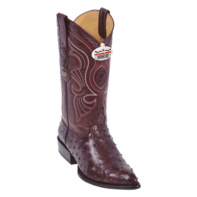 Los Altos Men's Burgundy Genuine Full Quill Ostrich Boots 2   - from alligatorwarehouse.com