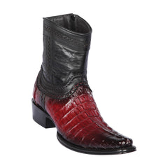 Los Altos Faded Burgundy Caiman Tail Low Shaft European Square Toe Men’s Boot