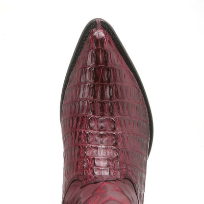 Los Altos Western Burgundy Genuine Caiman Crocodile Boots with J Toe 2   - from alligatorwarehouse.com