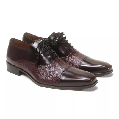 Mezlan Men Burgundy Deer Skin Cap Toe Oxford Shoes 1   - from alligatorwarehouse.com