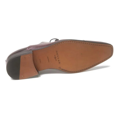 Mezlan Men Burgundy Deer Skin Cap Toe Oxford Shoes 3   - from alligatorwarehouse.com