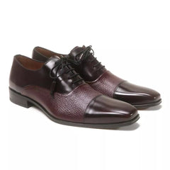 Mezlan Men Burgundy Deer Skin Cap Toe Oxford Shoes