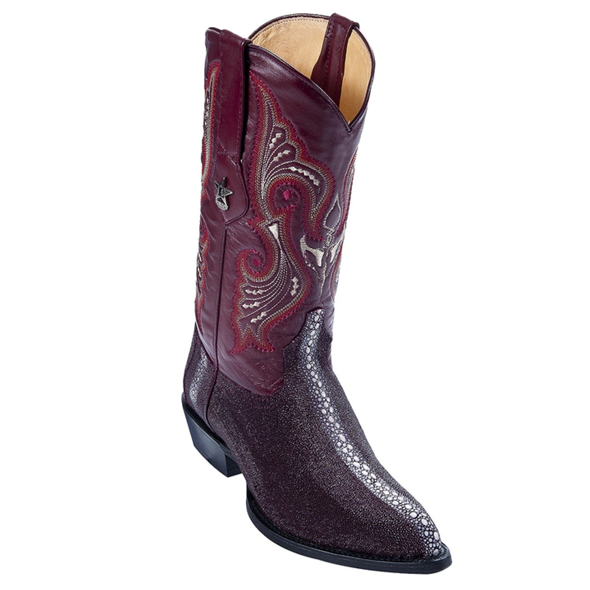 Los Altos Men's Burgundy Genuine Full Rowstone Stingray Boots