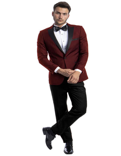 Mens Burgundy Prom Tuxedo - Maroon Wedding Dinner Peak Lapel Suit 1   - from alligatorwarehouse.com