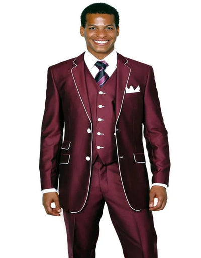 Mens Burgundy Prom Tuxedo - Maroon Wedding Dinner Shiny Suit 1   - from alligatorwarehouse.com