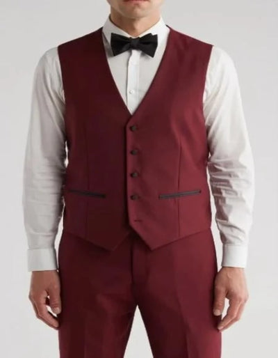 Burgundy Tuxedo - Maroon Burgundy Color - Shawl Collar Tuxedo Vested Suit - Burgundy Wedding Prom Suit 2   - from alligatorwarehouse.com
