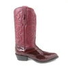 Los Altos Men's Burgundy Genuine Eel Skin J-Toe Boots 5   - from alligatorwarehouse.com