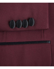 Mens Burgundy Prom Tuxedo - Maroon Wedding Dinner Traditional Suit
