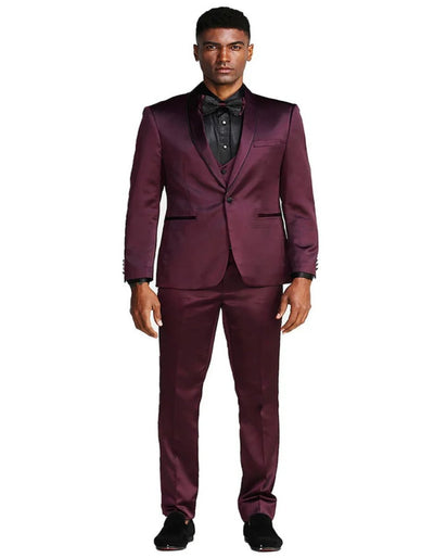 Mens Burgundy Prom Tuxedo - Maroon Wedding Dinner Slim Fit Suit 1   - from alligatorwarehouse.com
