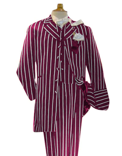 Burgundy and White Pinstripe - Gangster 1920s Pinstripe Suit - Mens  Fashion Suit 1   - from alligatorwarehouse.com