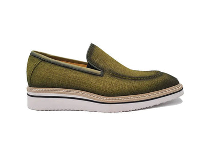 Burninshed Linen Loafer 5 KS550-10FBROWN75  - from alligatorwarehouse.com