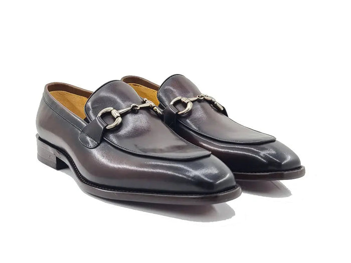 Carrucci Burnished Calfskin Horsebit Loafer