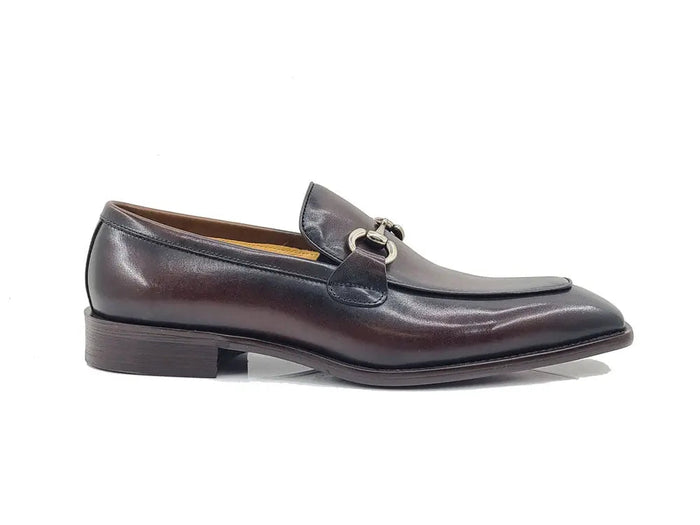 Carrucci Burnished Calfskin Horsebit Loafer