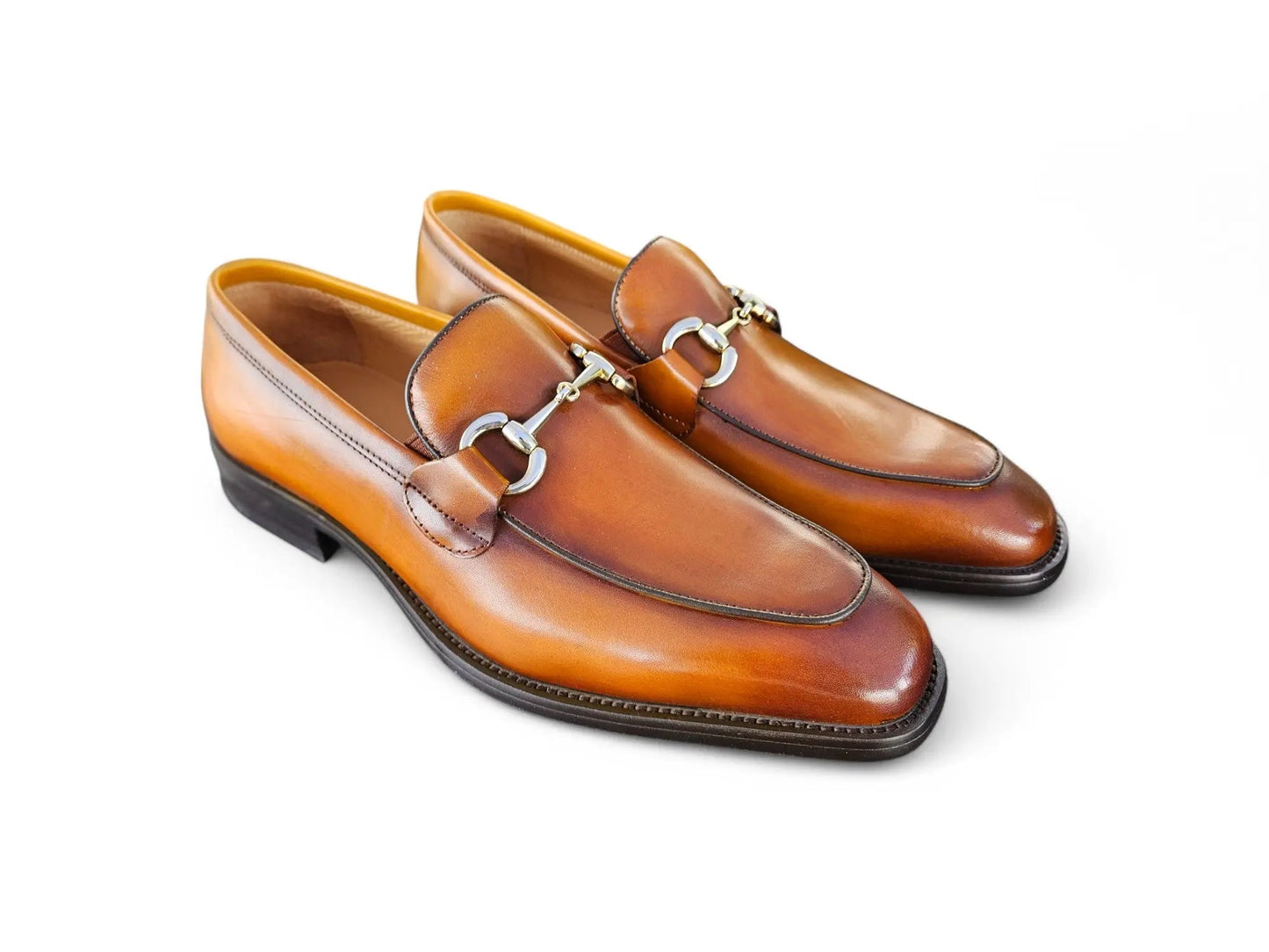 Burnished Calfskin Horsebit Loafer