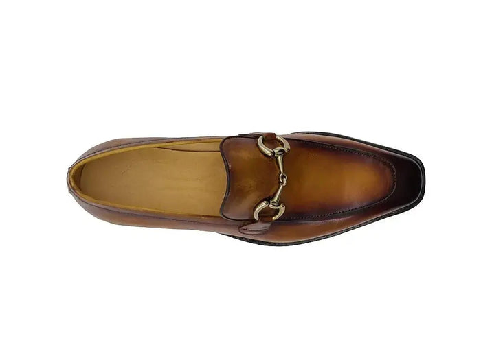 Carrucci Burnished Calfskin Horsebit Loafer - Luxury Italian Style