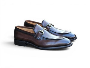 Carrucci Burnished Calfskin Horsebit Loafer - Luxury Italian Style