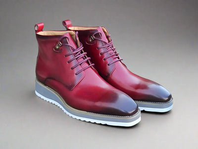 Burnished Calfskin Lace-Up Boot 5 KB515-16COGNAC75  - from alligatorwarehouse.com