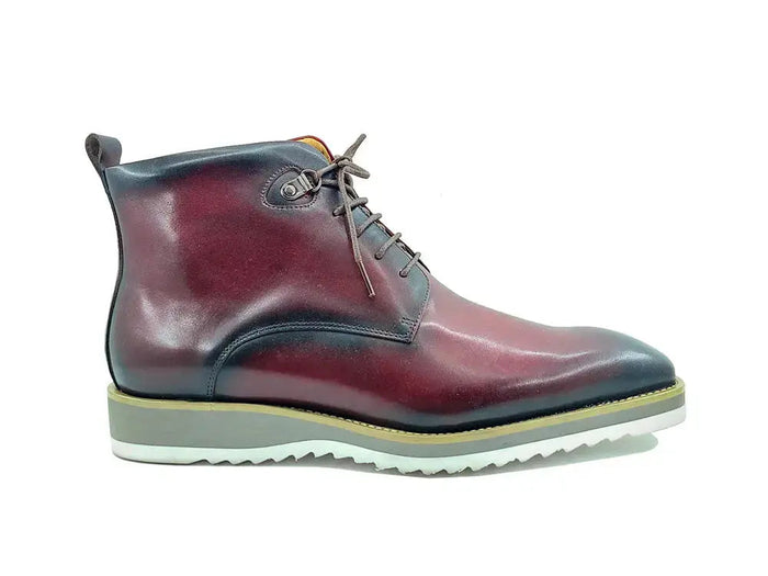 Carrucci Burnished Calfskin Lace-Up Boots - Rich Leather Elegance