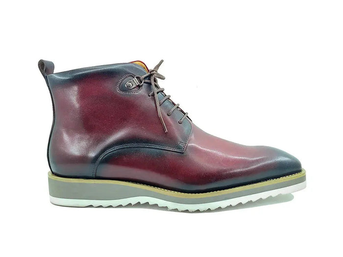 Carrucci Burnished Calfskin Lace-Up Boot