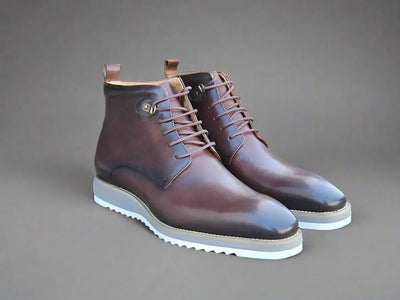 Burnished Calfskin Lace-Up Boot 18 KB515-16COGNAC75  - from alligatorwarehouse.com
