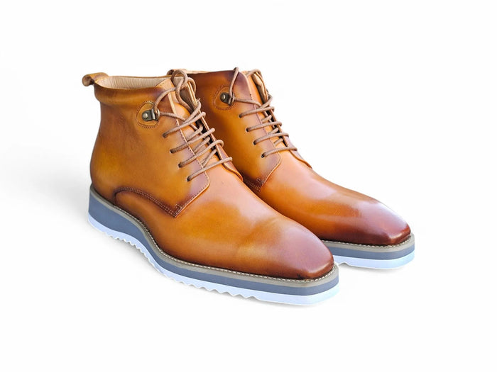 Carrucci Burnished Calfskin Lace-Up Boot