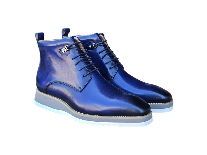 Carrucci Burnished Calfskin Lace-Up Boot