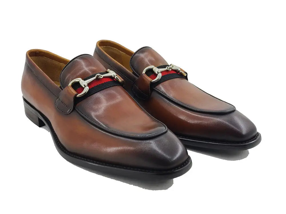 Burnished Calfskin Slip-On Loafer Carrucci