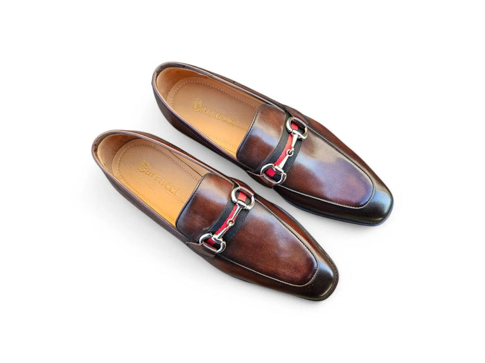Carrucci Burnished Calfskin Loafer - Luxury Slip-On Shoe