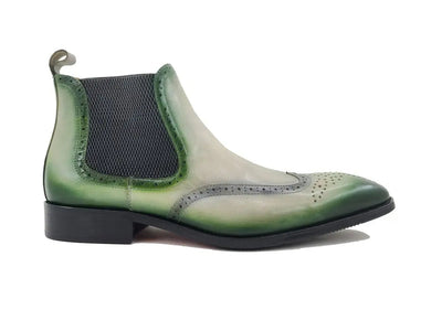 Burnished Calfskin Wingtip Boot 4 KB503-19TURQOUISE8  - from alligatorwarehouse.com