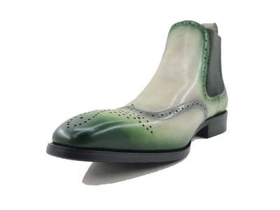 Burnished Calfskin Wingtip Boot 6 KB503-19TURQOUISE8  - from alligatorwarehouse.com