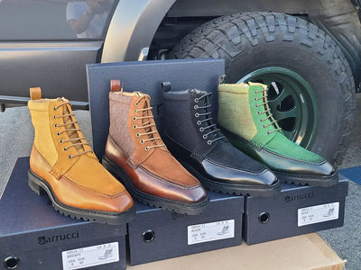 Burnished Calfskin & Suede Slip-On Boot 1 KB516-17COGNAC75  - from alligatorwarehouse.com