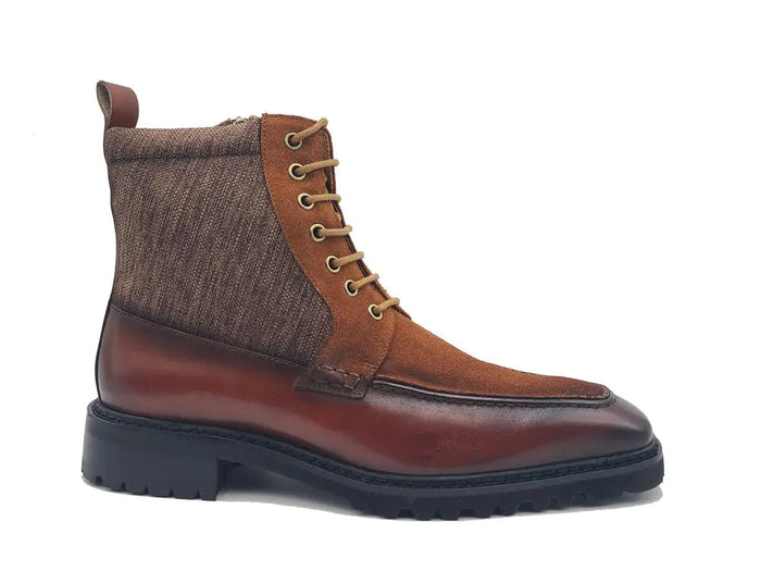 Carrucci Lace-up Boot with Side Zipper