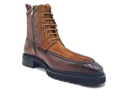 Burnished Calfskin & Suede Slip-On Boot 7 KB516-17COGNAC75  - from alligatorwarehouse.com