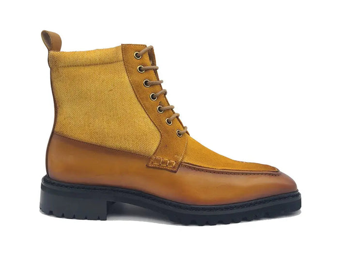 Carrucci Lace-up Boot with Side Zipper