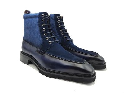 Burnished Calfskin & Suede Slip-On Boot 19 KB516-17COGNAC75  - from alligatorwarehouse.com