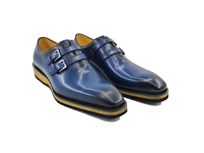 Carrucci Burnished Double Monk Whole Cut Shoe