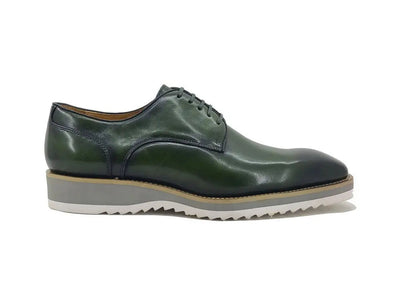 Burnished Lace-up Leather Derby 3 KS515-26OLIVE75  - from alligatorwarehouse.com