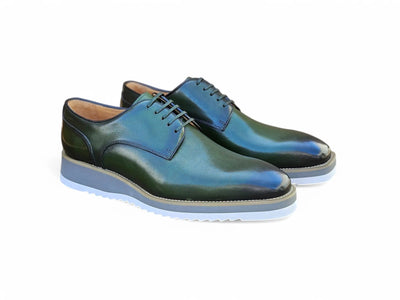 Burnished Lace-up Leather Derby
