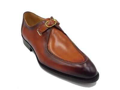 Burnished Moc Toe Single Monk Loafer 2 KS479-12COGNAC75  - from alligatorwarehouse.com
