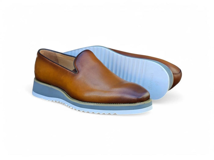 Carrucci Burnished Leather Wholecut Loafer - Lightweight Sole
