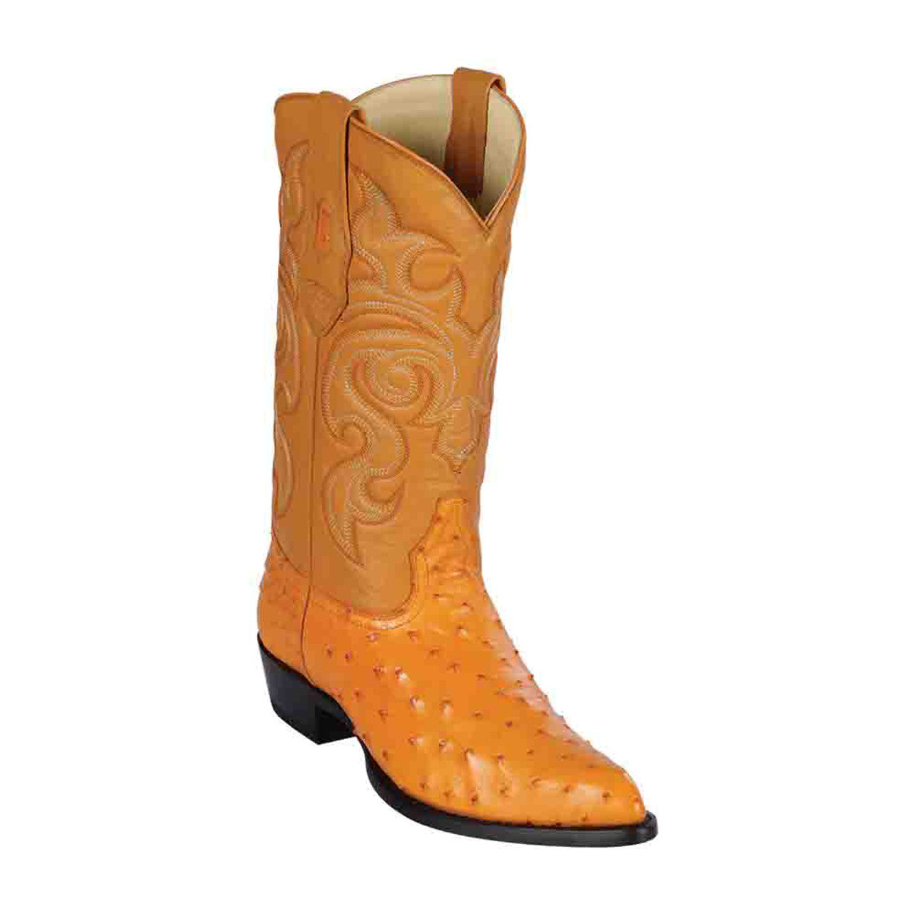 Los Altos Men's Yellow Gold Buttercup Genuine Full Quill Ostrich Boots